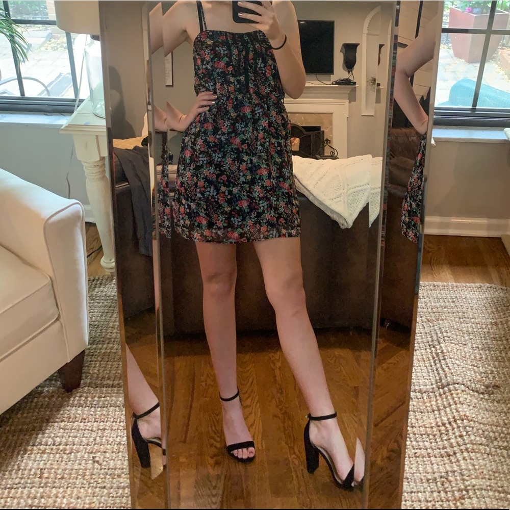 floral sleeveless mini dress